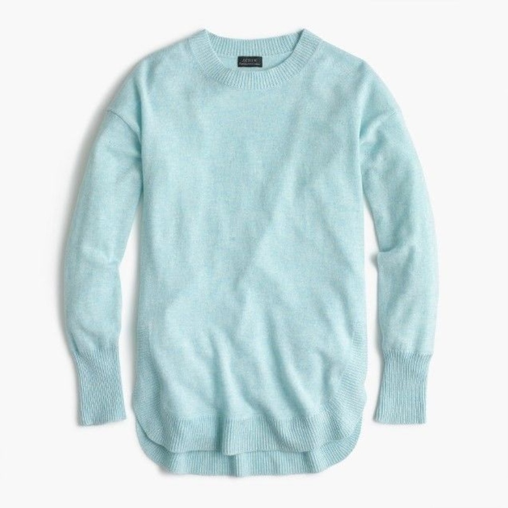J.Crew Italian cashmere side-slit tunic in mint